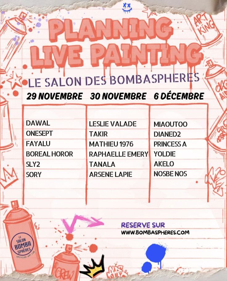 Salon des Bombasphères: plus de 100 street artistes réunis dans un lieu mythique à Paris, nos photos