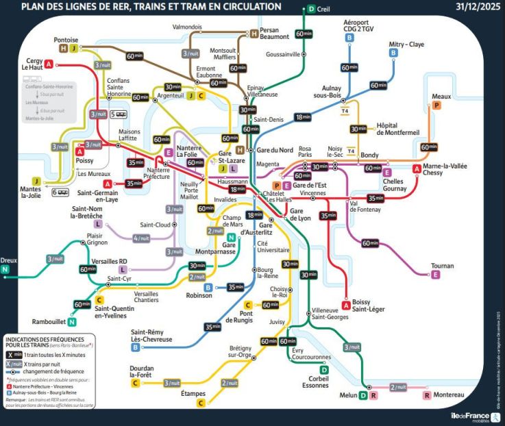 Paris : les stations de métro, gares RER et Transilien ouvertes toute la nuit du Nouvel An 2026