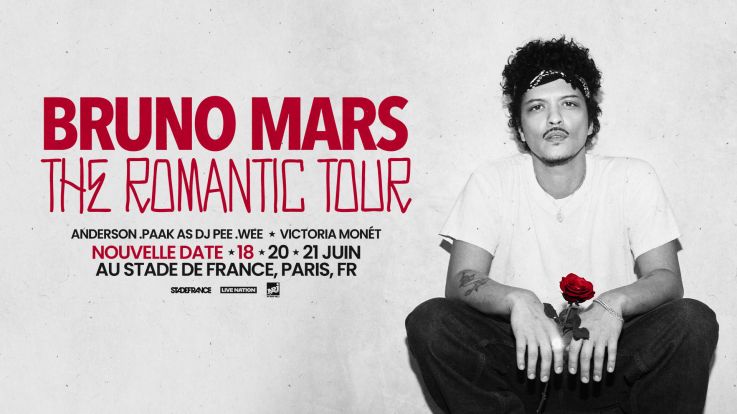 Bruno Mars en concert au Stade de France en juin 2026, date supplémentaire
