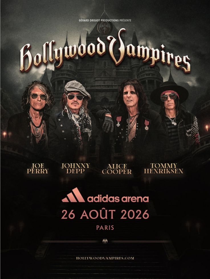 Hollywood Vampires en concert à l'Adidas Arena de Paris en août 2026