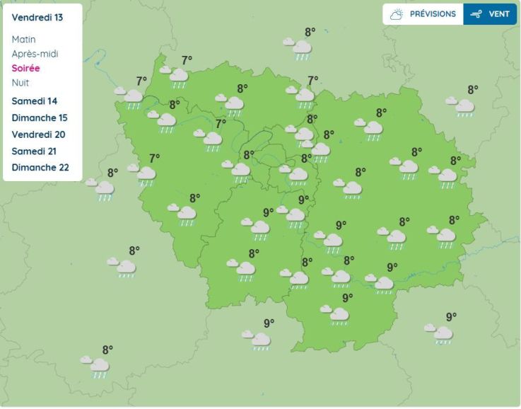 Pluie-inondation : l'ensemble de l'Île-de-France est désormais placé en vigilance jaune ce vendredi