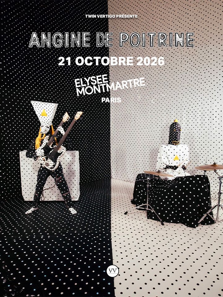 Angine de Poitrine, le duo québécois décalé, en concert à l'Élysée Montmartre à Paris en octobre 2026