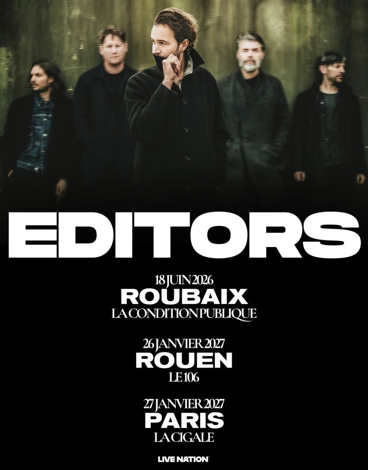 Editors en concert à La Cigale à Paris en janvier 2027