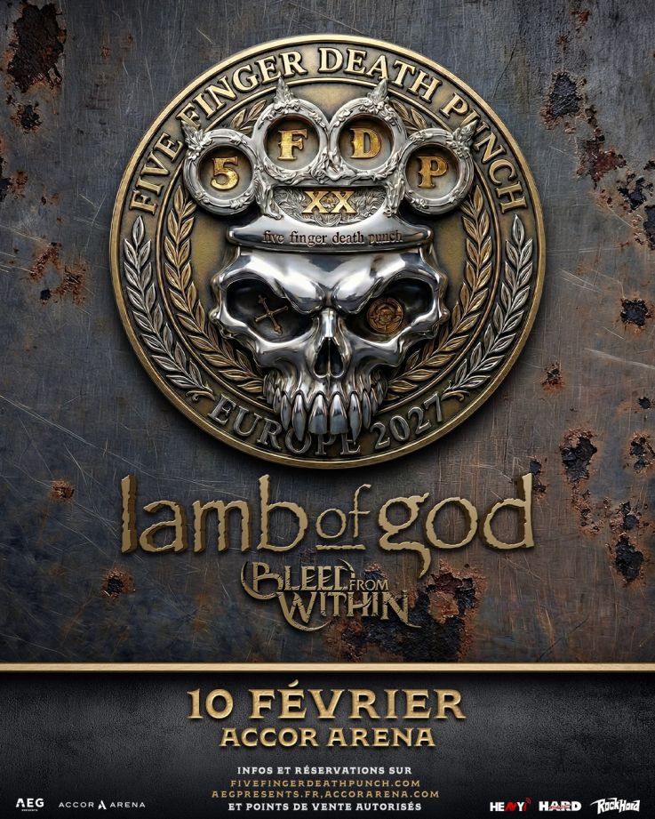 Five Finger Death Punch en concert à Paris Bercy en février 2027 avec Lamb of God