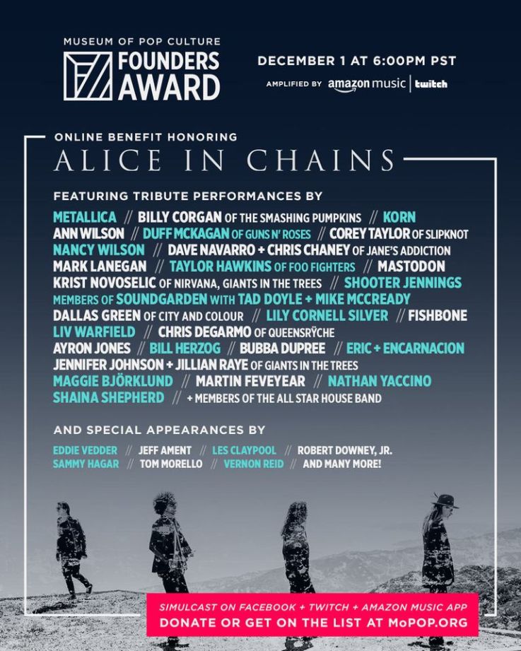 Founders Award 2020 en live stream: Alice in Chains à l’honneur avec Metallica, Korn, Mastodon...