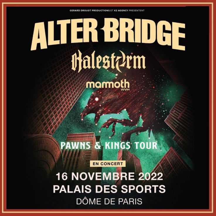 Alter Bridge en concert au Dôme de Paris - Palais des Sports en novembre 2022