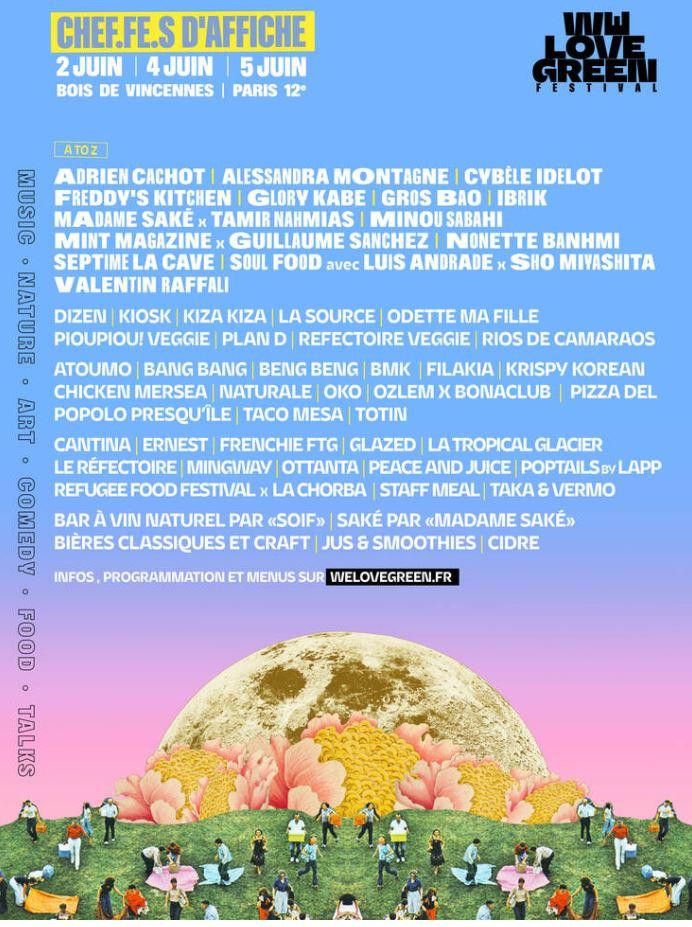 We Love Green 2022 : Adrien Cachot, Alessandra Montagne... voici la programmation du food court