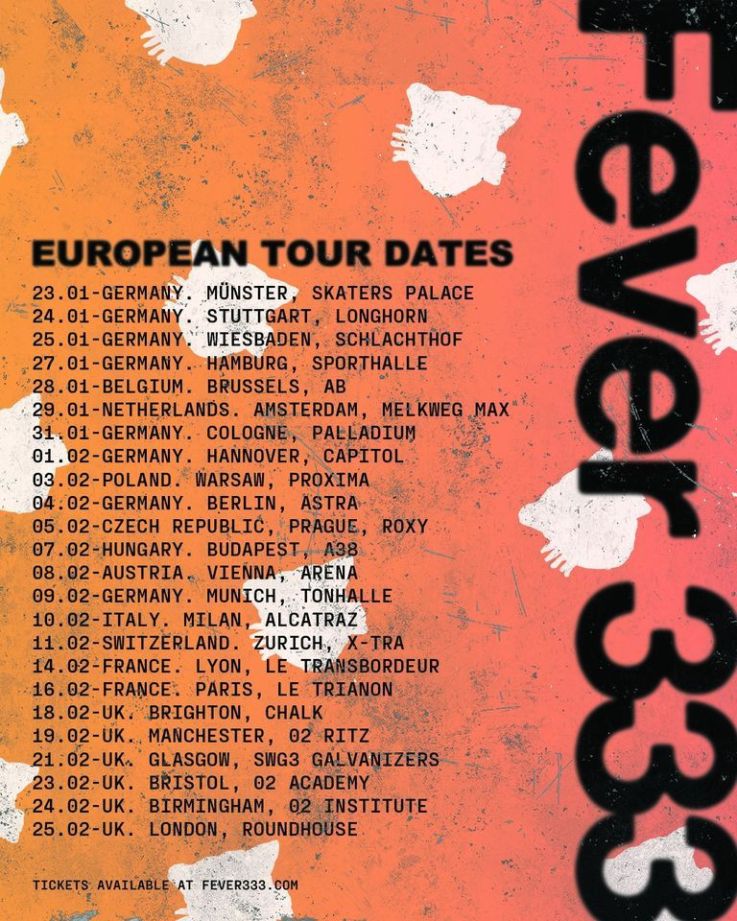 Fever 333 in concert at the Trianon in Paris in February 2023