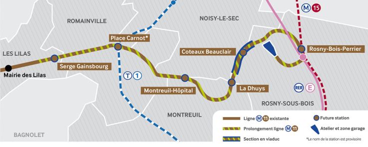 Ligne 11 du métro à Paris : où en est le prolongement vers Rosny-sous-Bois ?