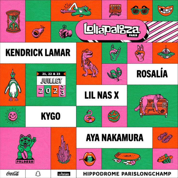 Lollapalooza Paris 2023 Kendrick Lamar, Aya Nakamura, Damso... les