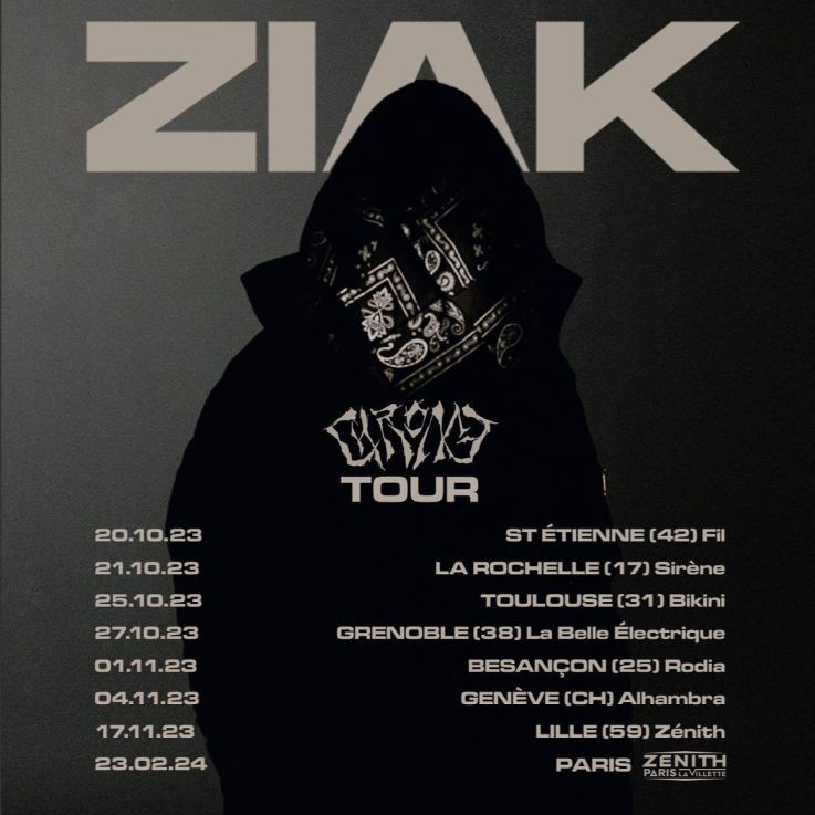 Ziak en concert au Zénith de Paris en février 2024