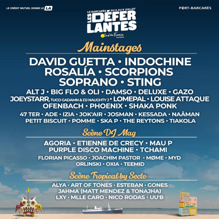 Les Déferlantes Sud de France 2023: programa completo y horarios de los conciertos ...