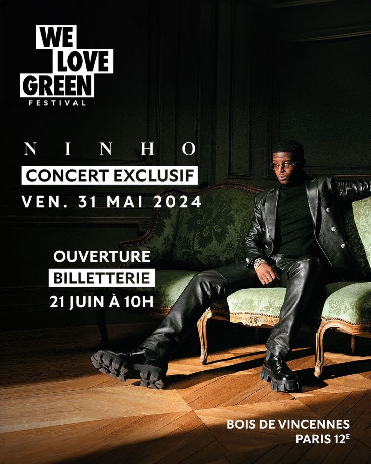 Ninho annoncé en tête d'affiche du Festival We Love Green à Paris en