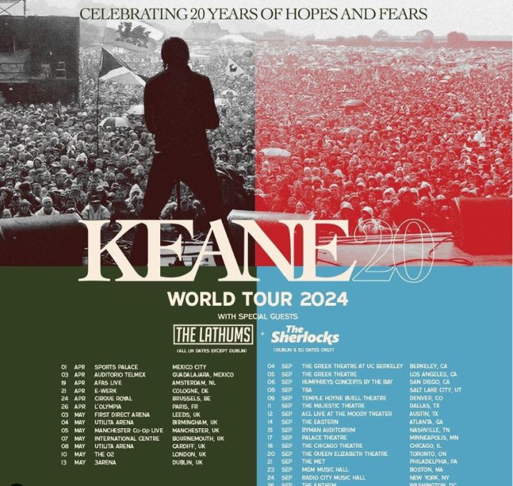 Keane in concerto all'Olympia di Parigi nell'aprile 2024
