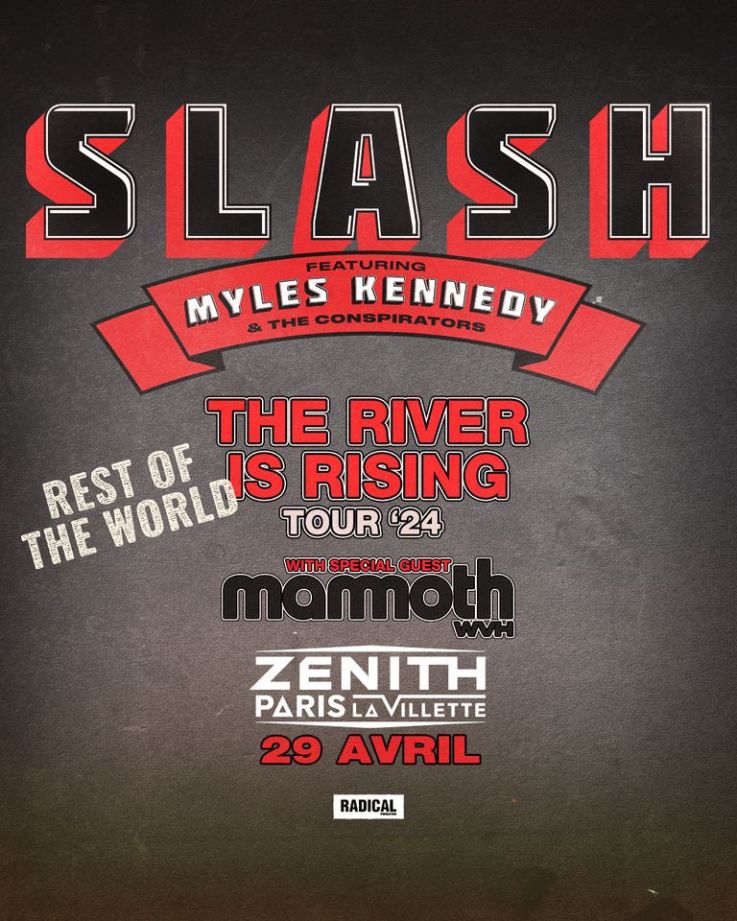 Slash featuring Myles Kennedy & The Conspirators en concert au Zénith de Paris en avril 2024