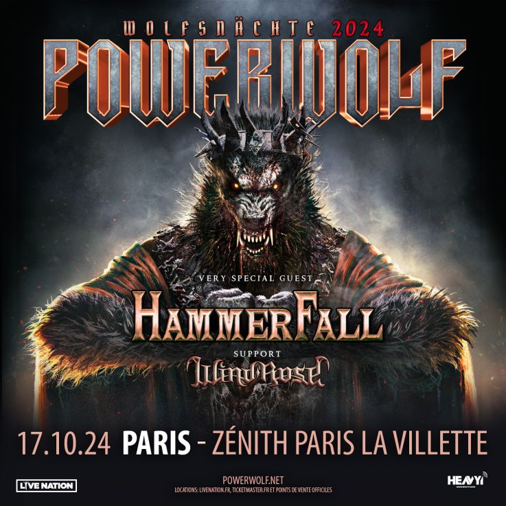 Powerwolf en concert au Zénith de Paris en octobre 2024