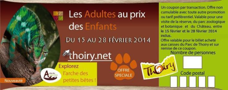 Bon plan Zoo de Thoiry, les adultes au prix des enfants