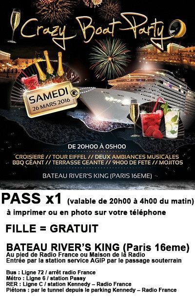 CRAZY BOAT PARTY CROISIERE TOUR EIFFEL