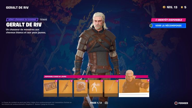 Fortnite : comment obtenir le skin de Geralt de Riv (The Witcher) ?
