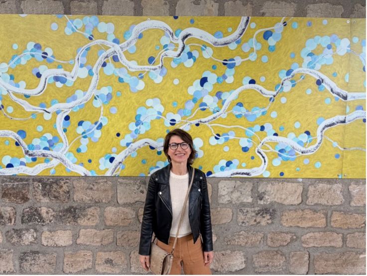 Monika Cicolella devant Variations énergétiques à Épinay-sur-Seine