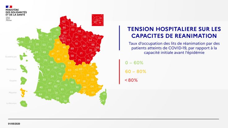 Coronavirus : Le bilan météo Covid, la carte par département du 1er mai