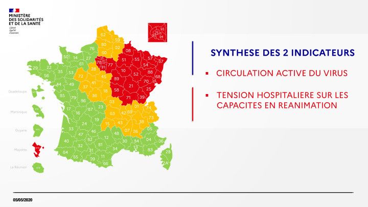 Coronavirus : Carte de France du déconfinement par département le 5 mai 2020