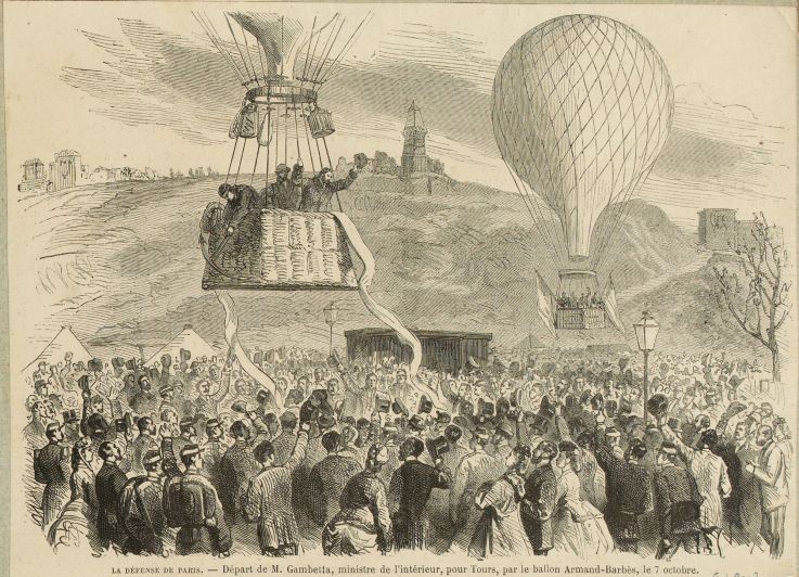 Éphéméride du 7 octobre à Paris : Gambetta s'échappe de Paris assiégé en ballon volant