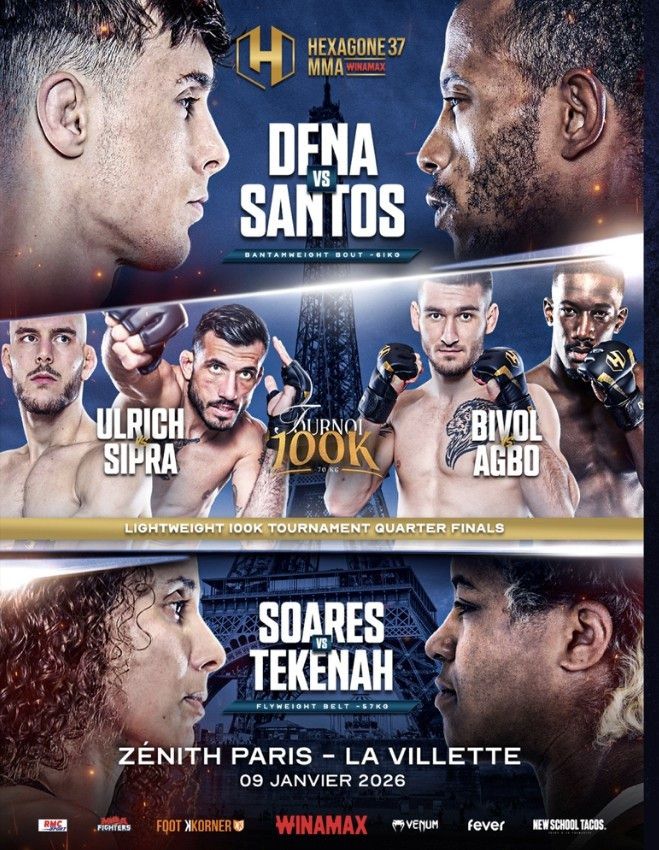 Hexagone MMA 37 : Paul Dena de retour au Zénith de Paris le 9 janvier 2026