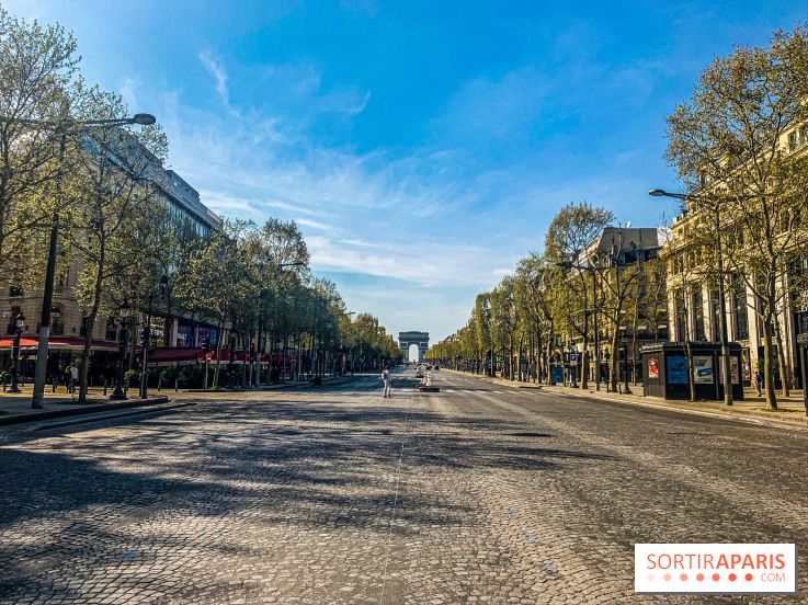 Visuel Paris vide Champs Elysées Arc de Triomphe