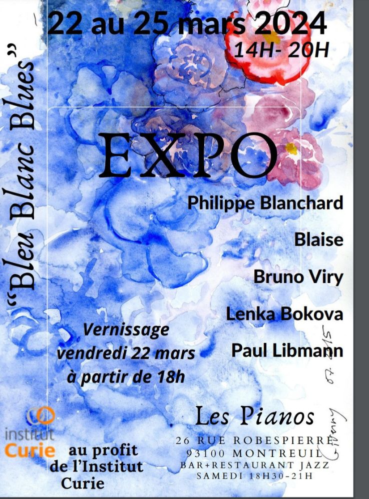 Exposition gratuite et vente au profit de l'Institut Curie aux Pianos à Montreuil 
