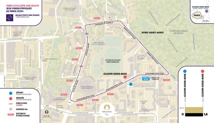 parcours relais cyclisme para