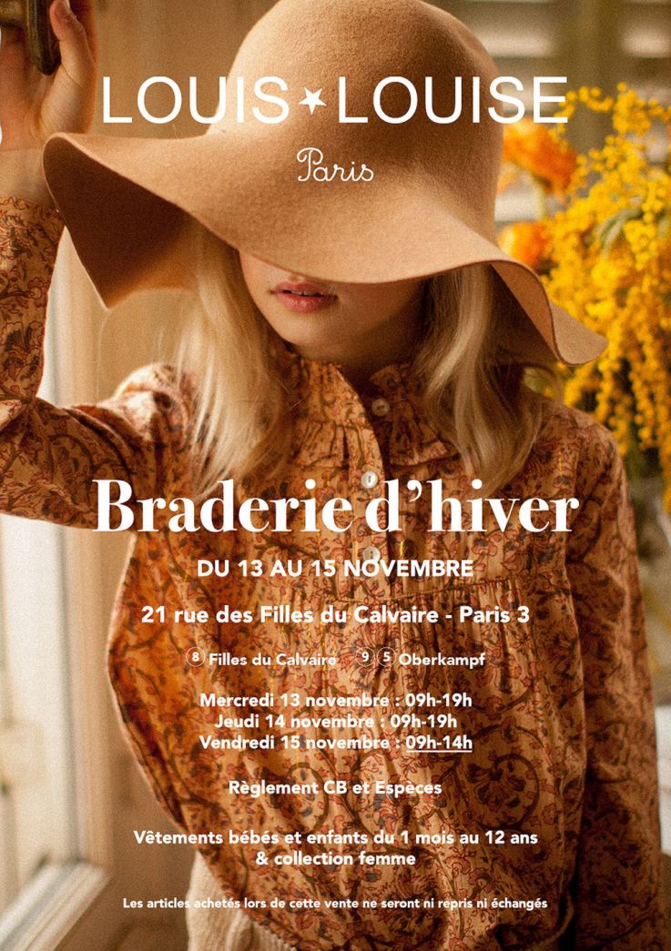 La grande braderie mode enfant de Louis Louise du 13 au 15 novembre à Paris