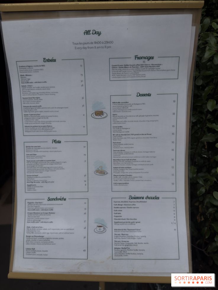 Photos : le Café de la Paix, carte et restaurant