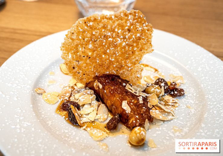 Pianovins restaurant Paris 11e - ananas rôti épices - miel et fruits secs