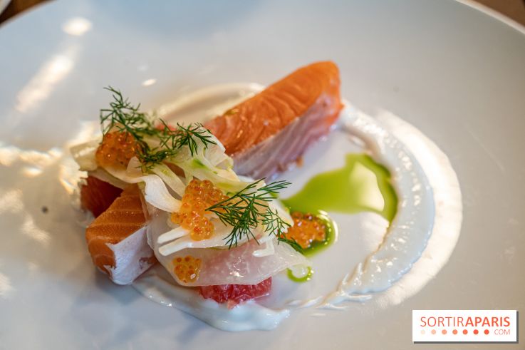 Sphère restaurant Paris 8e - saumon mi-cuit - fenouil