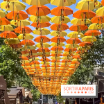 Un ciel de parapluies et tournesols à Bercy Village, l'installation magique de Patrícia Cunha