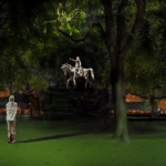 Nuit Blanche 2022: Le Jardin des Lys, installatie door Pierre Delavi op de Place des Vosges