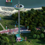 EMBARGO Parigi 2024: Parco Georges Valbon, maxischermi e campi sportivi durante i Giochi