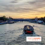 Visuels Paris - La Seine - Péniche - Coucher de soleil 
