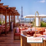 La terrasse en rooftop du Kinugawa à l'hôtel Sax Paris 7e