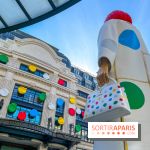 La gigantesque Yayoi Kusama devant le siège de Louis Vuitton, face à la Samaritaine