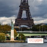 visuel Paris visuel  -  ile aux cygnes - statue de la liberté - temps gris