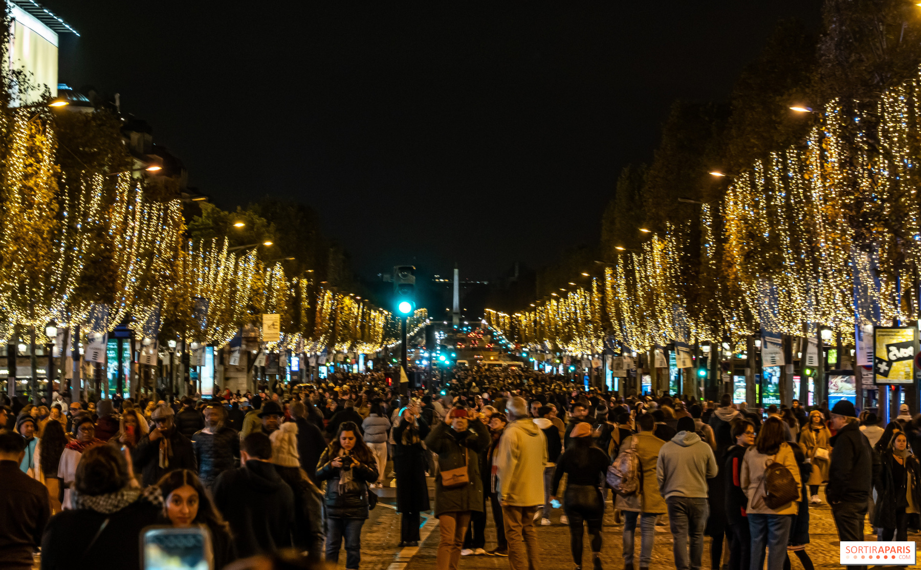 Paris at Christmas with The Champs Elysées & the Arc de Triomphe 2023