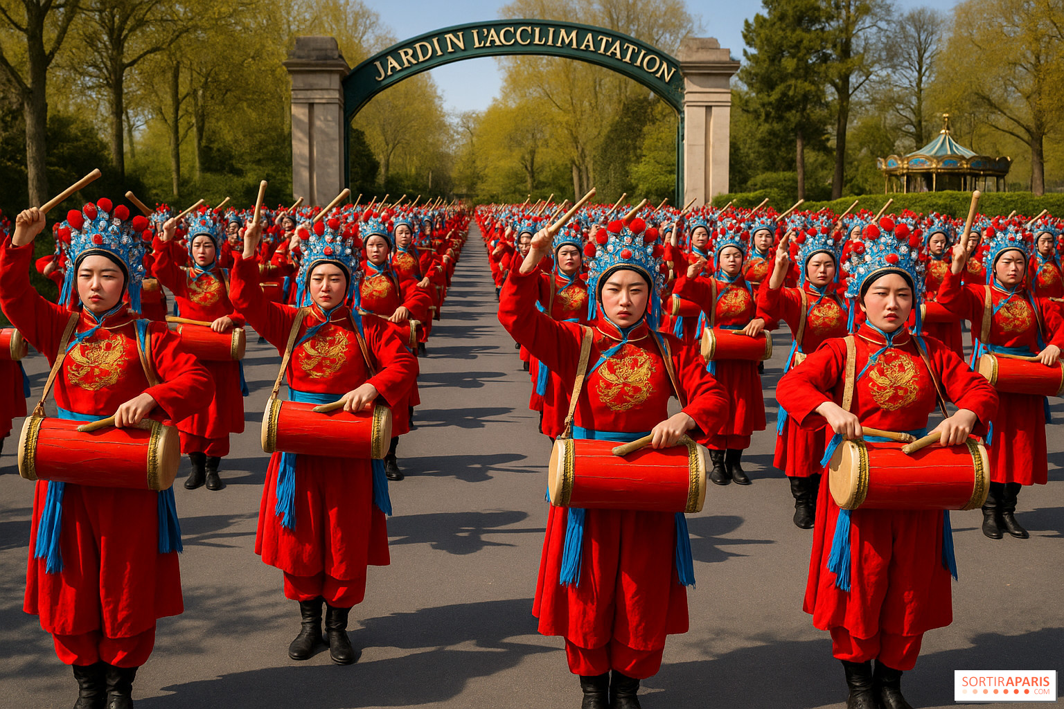 Un spectacle exceptionnel de 120 tambours chinois au Jardin d’acclimatation pour l’Ascension