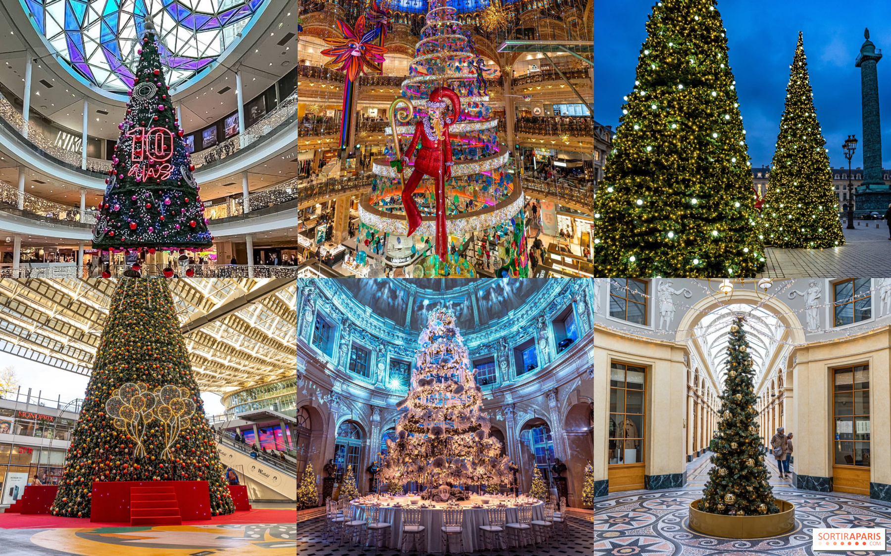 Vista da árvore de natal lindamente decorada