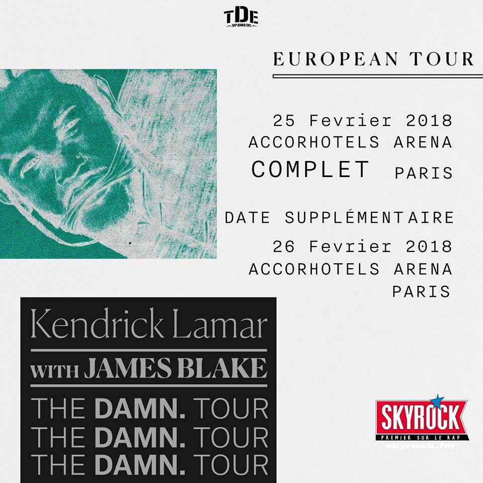 Kendrick Lamar live at Paris AccorHotels Arena Bercy in February 2018 