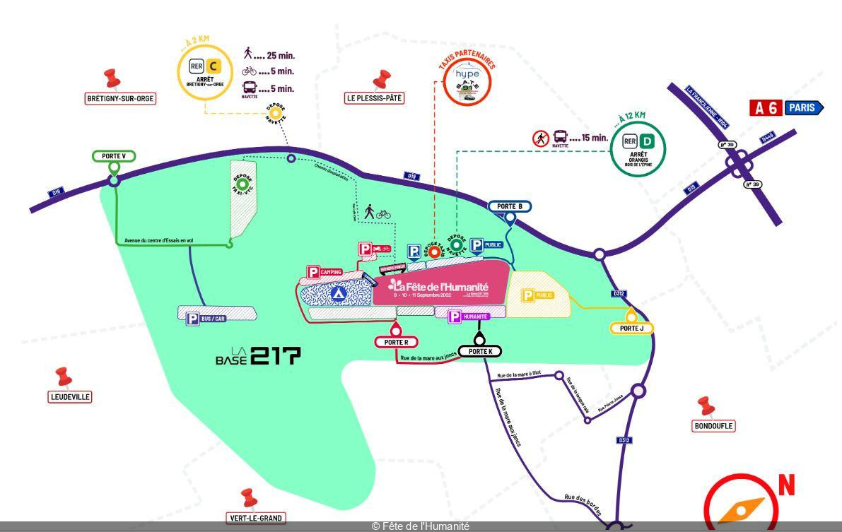 Fête de l’Huma 2022 how to get to Base 217, the new location of the major popular festival