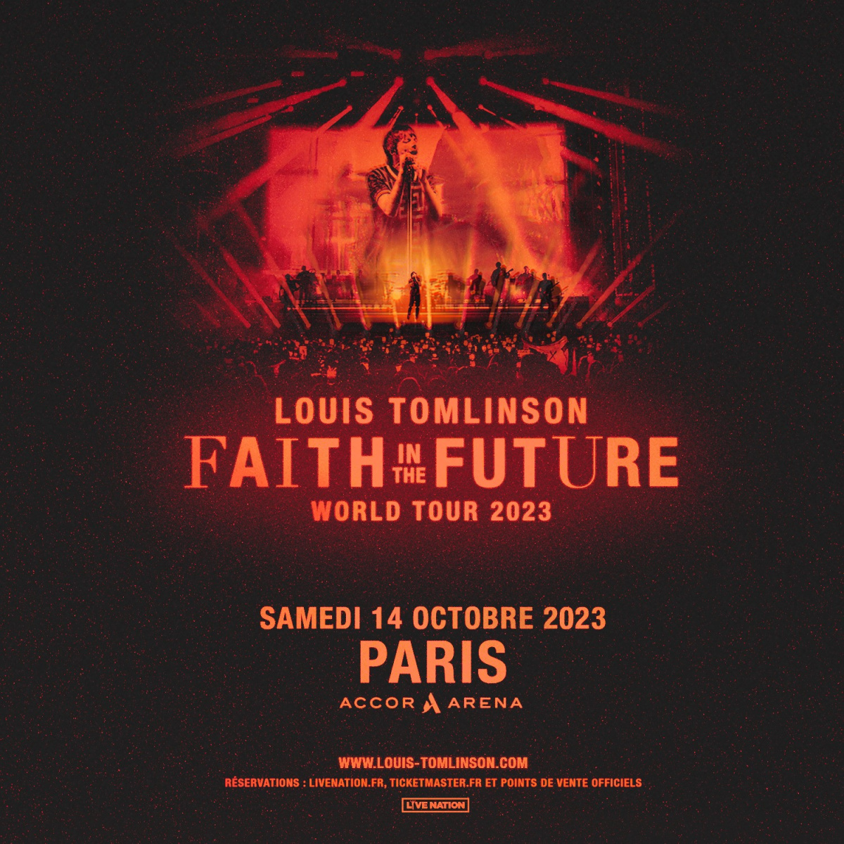 Louis Tomlinson live in October 2023, at Paris Accor Arena -  Sortiraparis.com