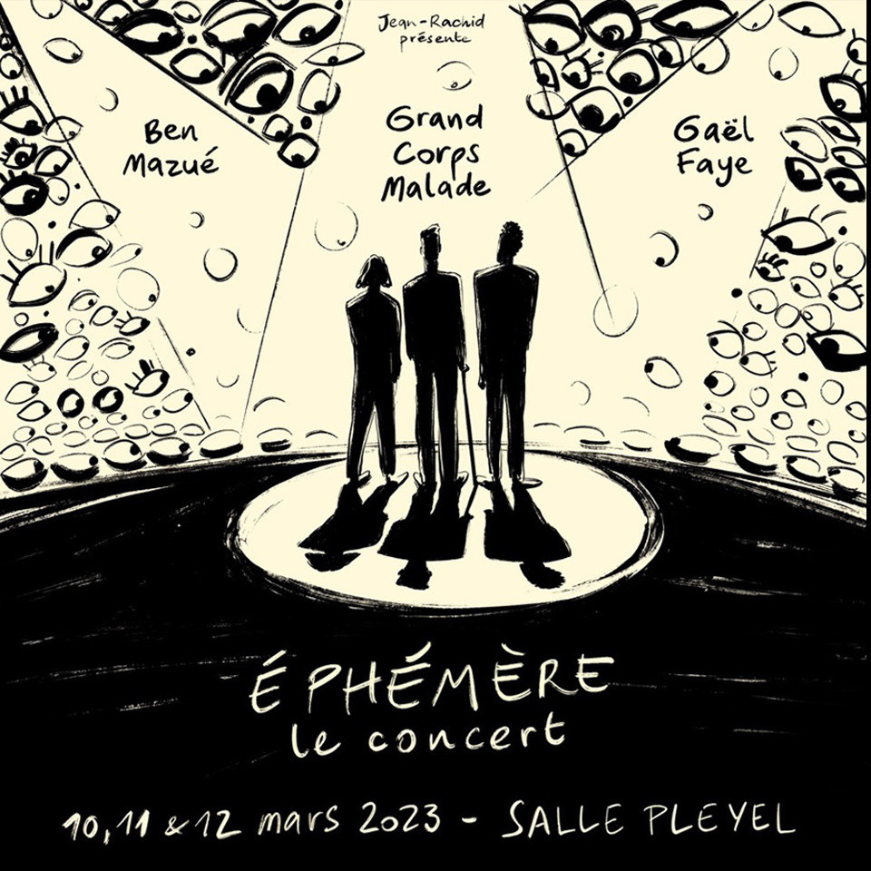 Grand Corps Malade, Ben Mazué et Gaël Faye en concert à la Salle Pleyel en  mars 2023 