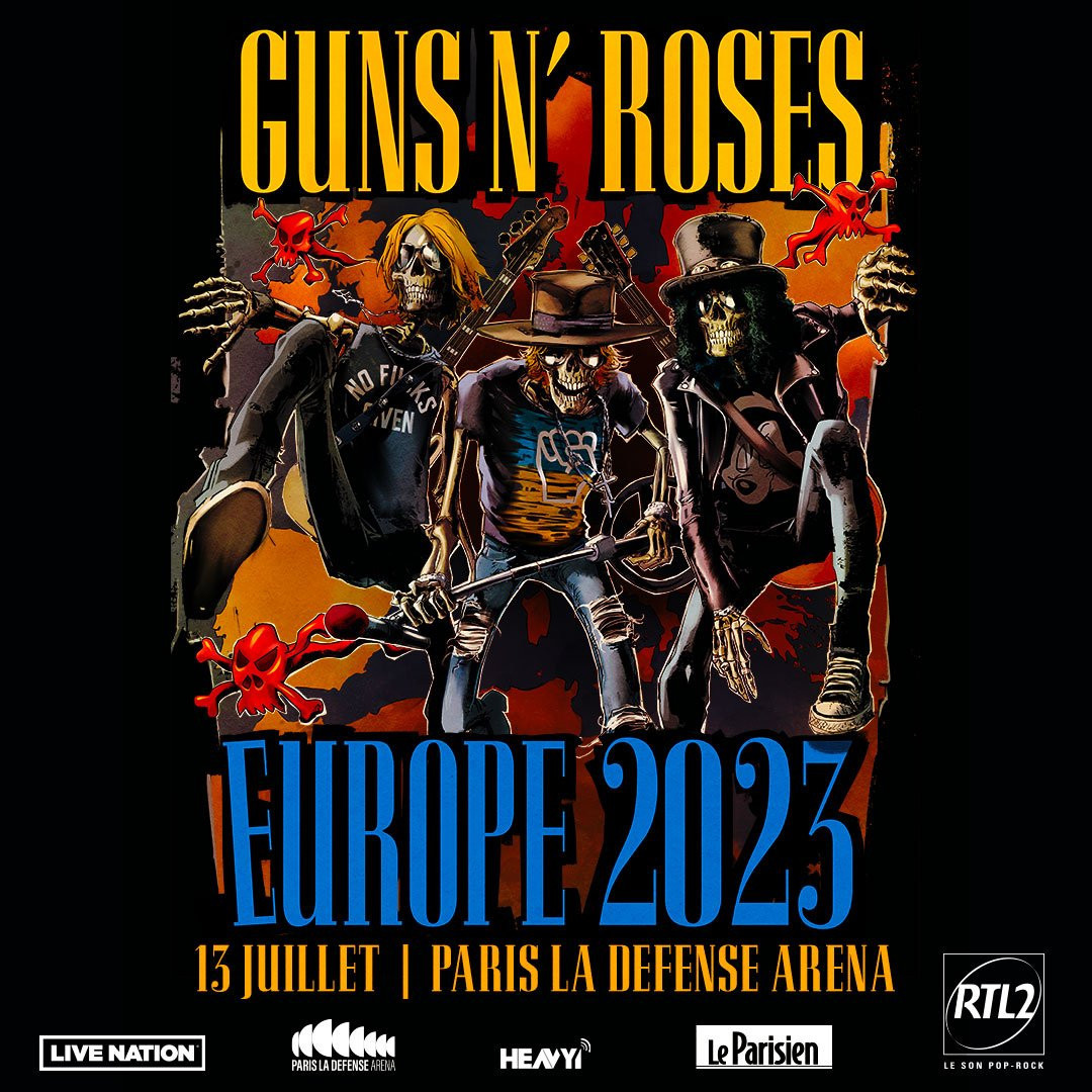 Guns N'Roses in concert at Paris La Défense Arena in July 2023